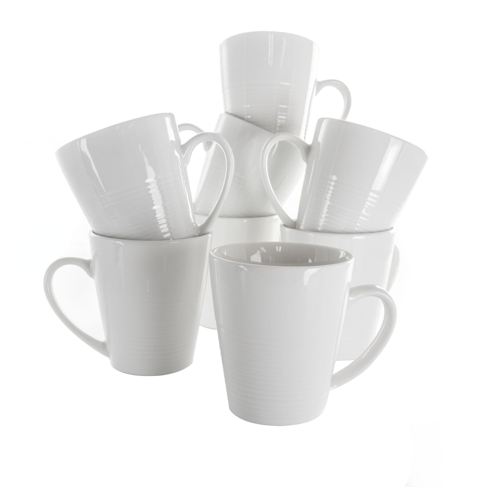 Elama Amie 8-Piece Porcelain Mug Set, 12 Oz, White MPN:995114706M