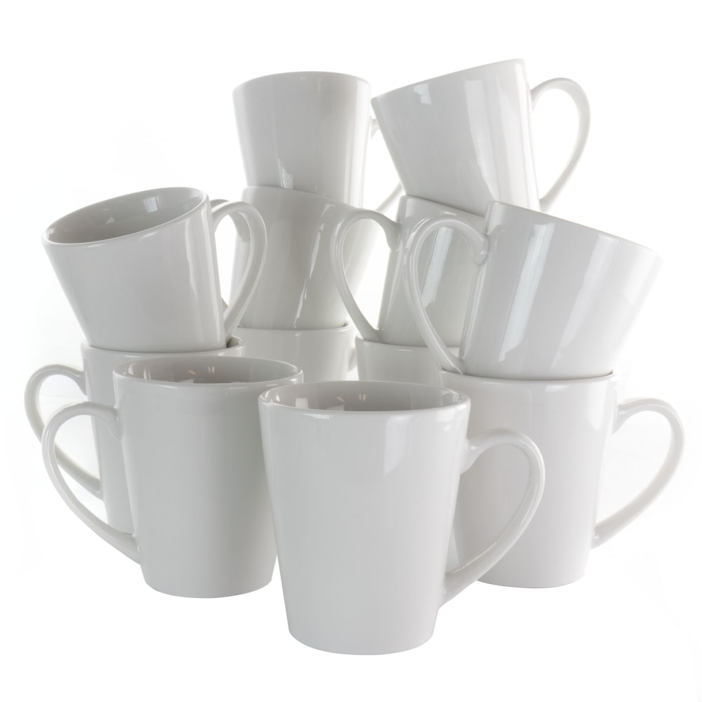 Elama Holt 12-Piece Porcelain Mug Set, 10 Oz, White MPN:995114708M