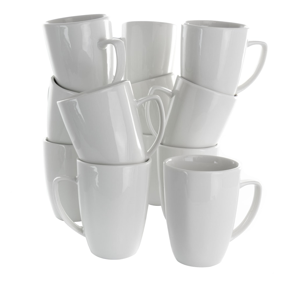 Elama Riley 12-Piece Porcelain Mug Set, 12 Oz, White MPN:995114712M