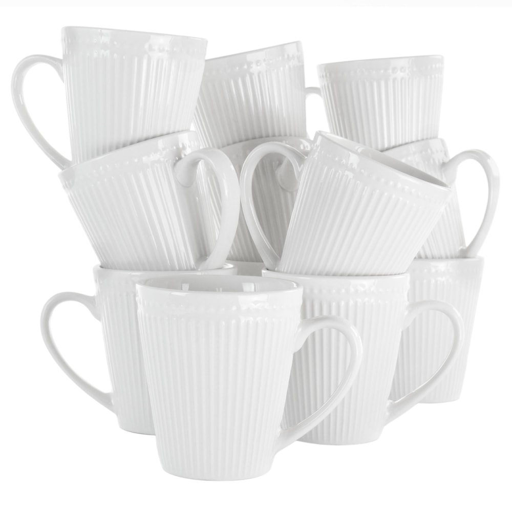 Elama Madeline 12-Piece Mug Set, White MPN:995114771M
