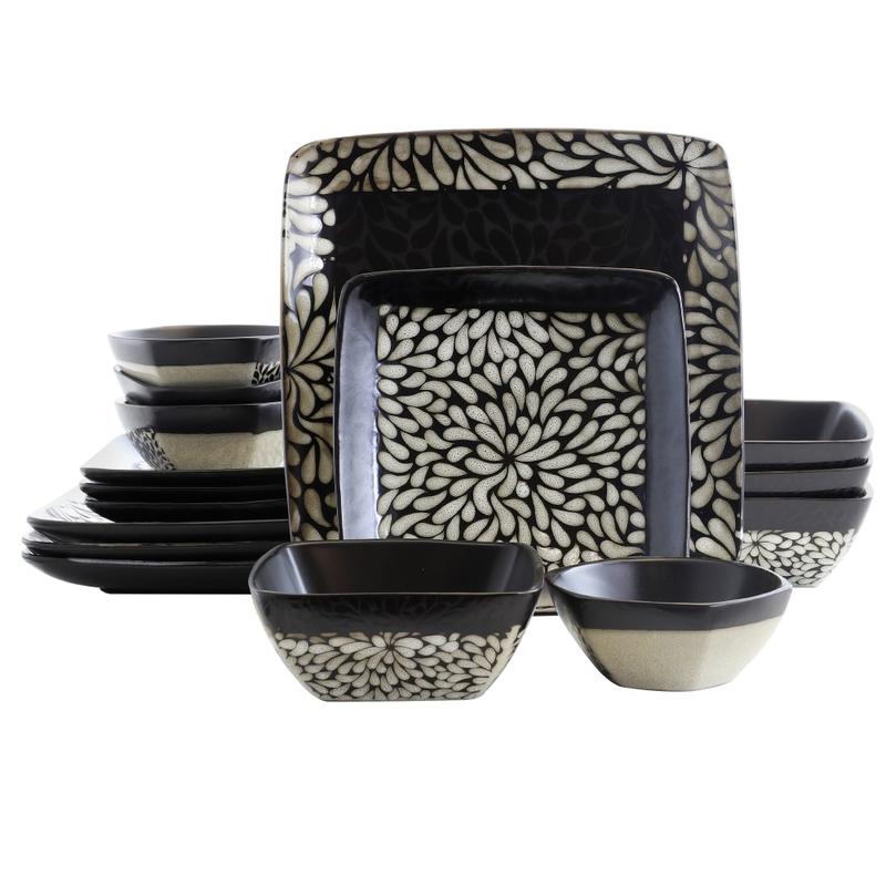 Elama 16-Piece Stoneware Dinnerware Set, Desert Bloom MPN:995103343M