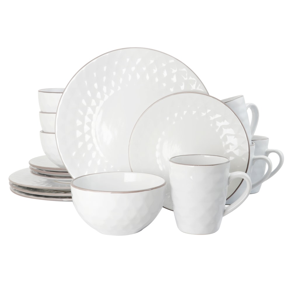 Elama 16-Piece Stoneware Dinnerware Set, Slate/Stone Pearl MPN:995109542M