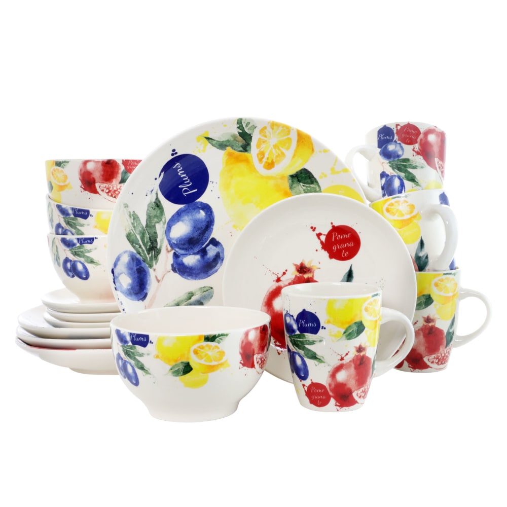 Elama 16-Piece Stoneware Dinnerware Set, Tuscan Amore MPN:995109544M
