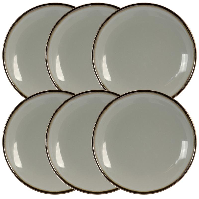 Elama 6-Piece Stoneware Salad Plate Set, Tahitian Sand MPN:995110032M
