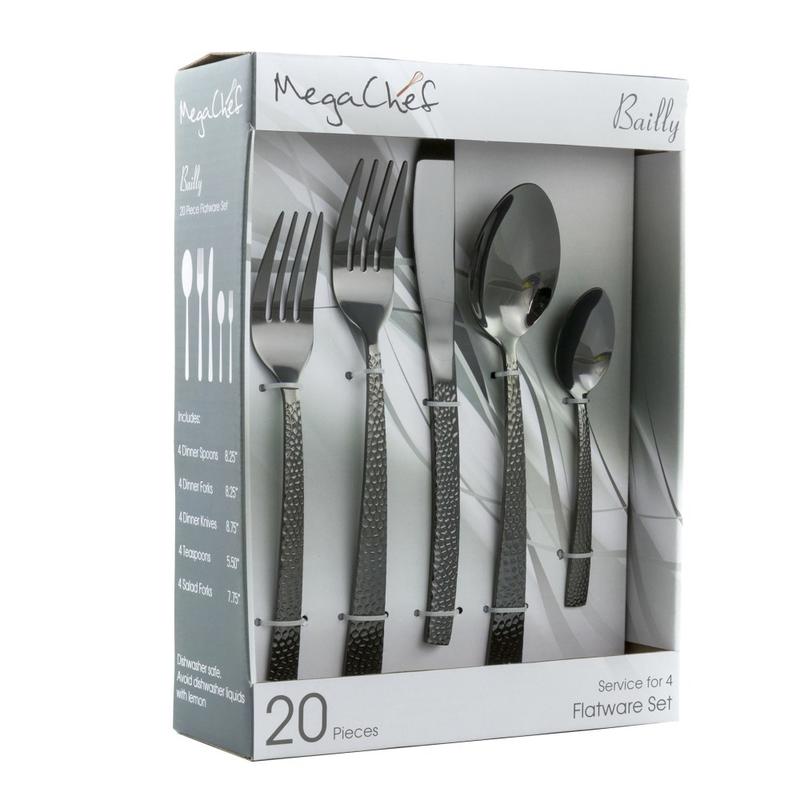 MegaChef Baily 20-Piece Flatware Set, Black MPN:995112455M