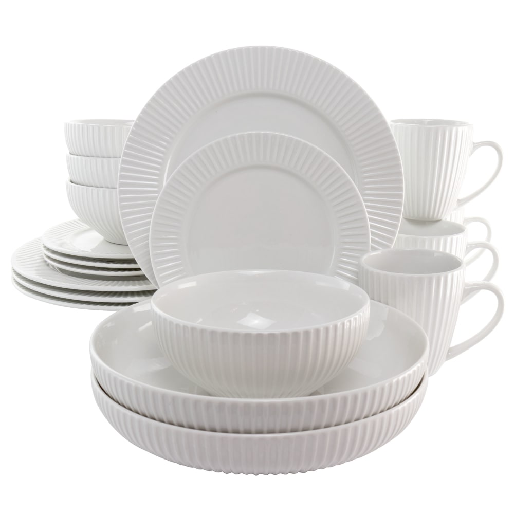 Elama Elle 18-Piece Porcelain Dinnerware Set, White MPN:995114707M