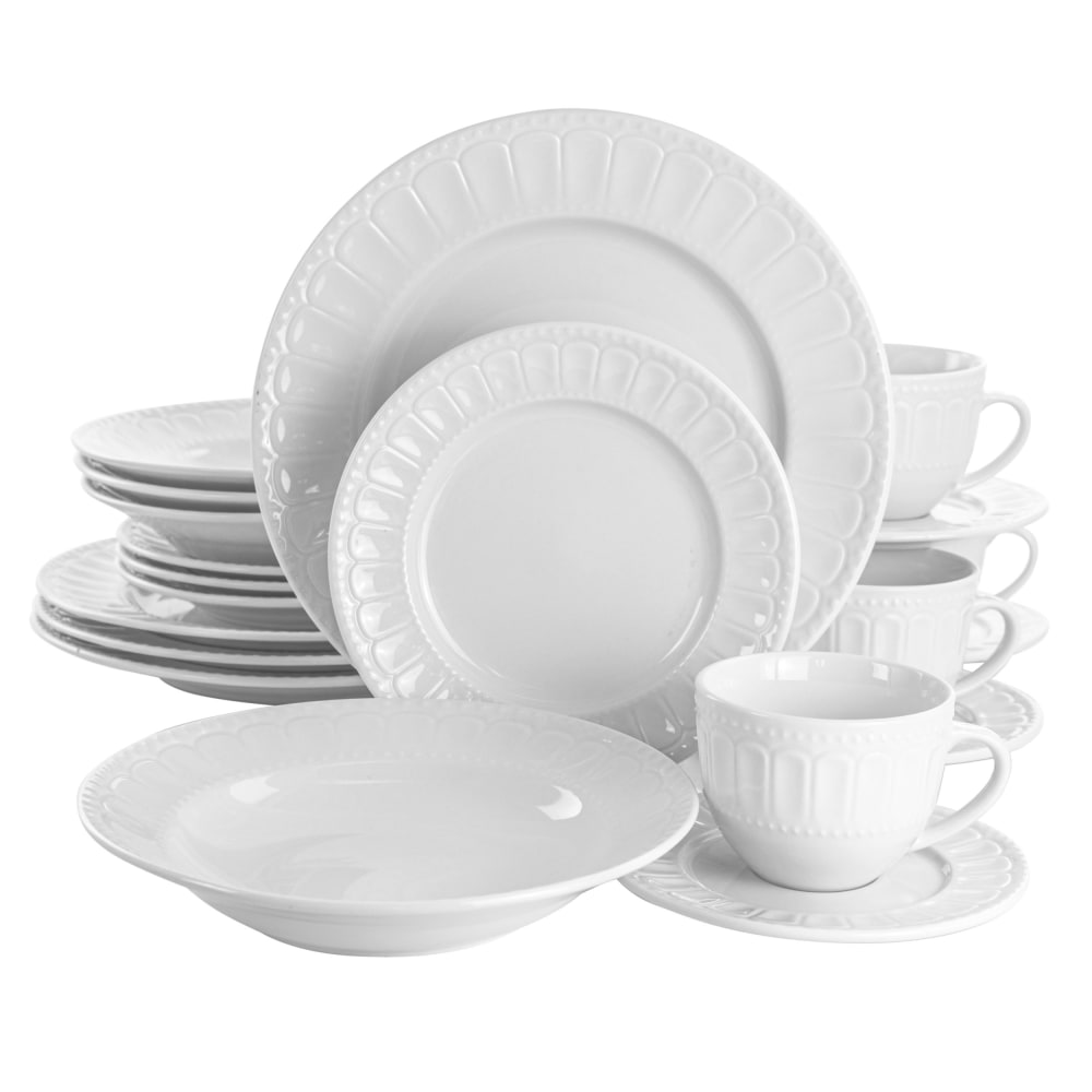 Elama Charlotte 20-Piece Porcelain Dinnerware Set, White MPN:995114765M