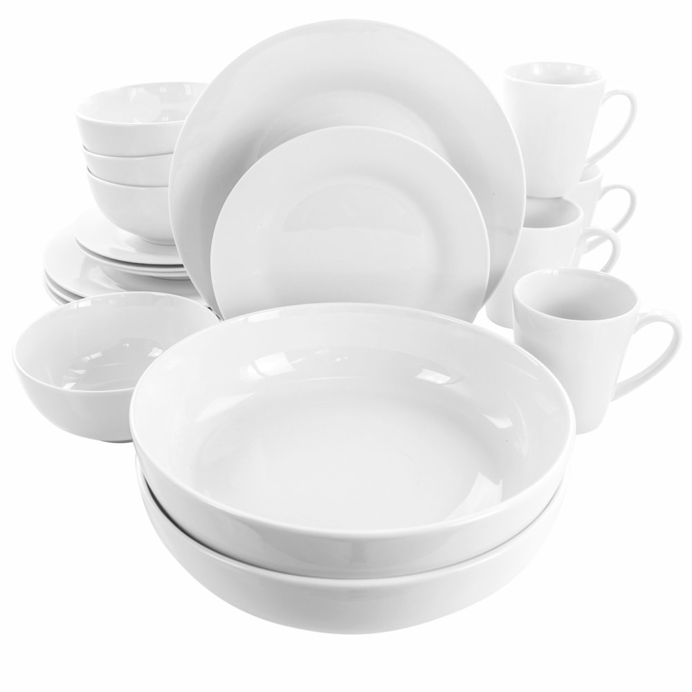 Elama Carey 18-Piece Round Porcelain Dinnerware Set, White MPN:995114775M