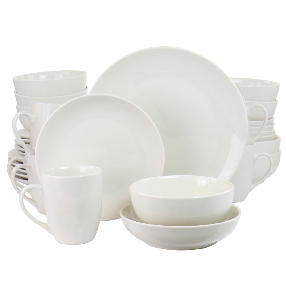 Elama Iris 32-Piece Porcelain Dinnerware Set, White MPN:995115428M