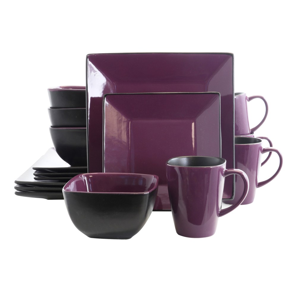 Elama 16-Piece Stoneware Dinnerware Set, Mulberry Loft MPN:99597914M