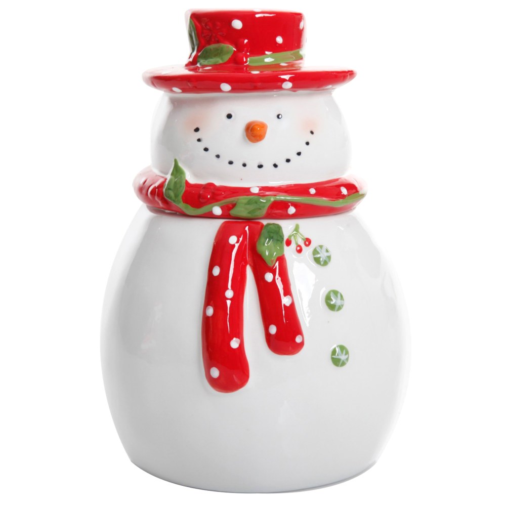 Gibson Home Jolly Plenitude Snowman Cookie Jar, 8in, White MPN:995100751M
