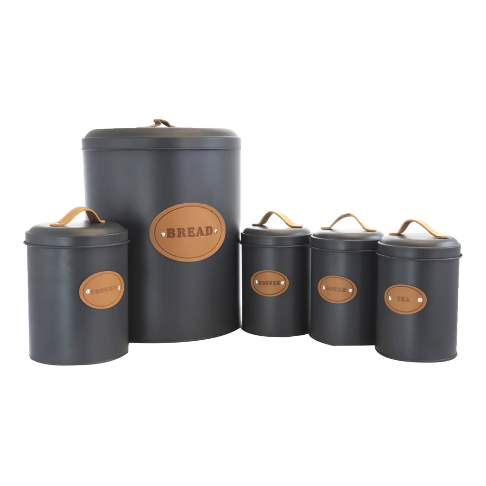 MegaChef 5-Piece Canister Set, Gray MPN:995111719M