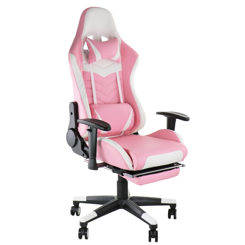 GameFitz Ergonomic Faux Leather Gaming Chair, Pink/White MPN:995115108M