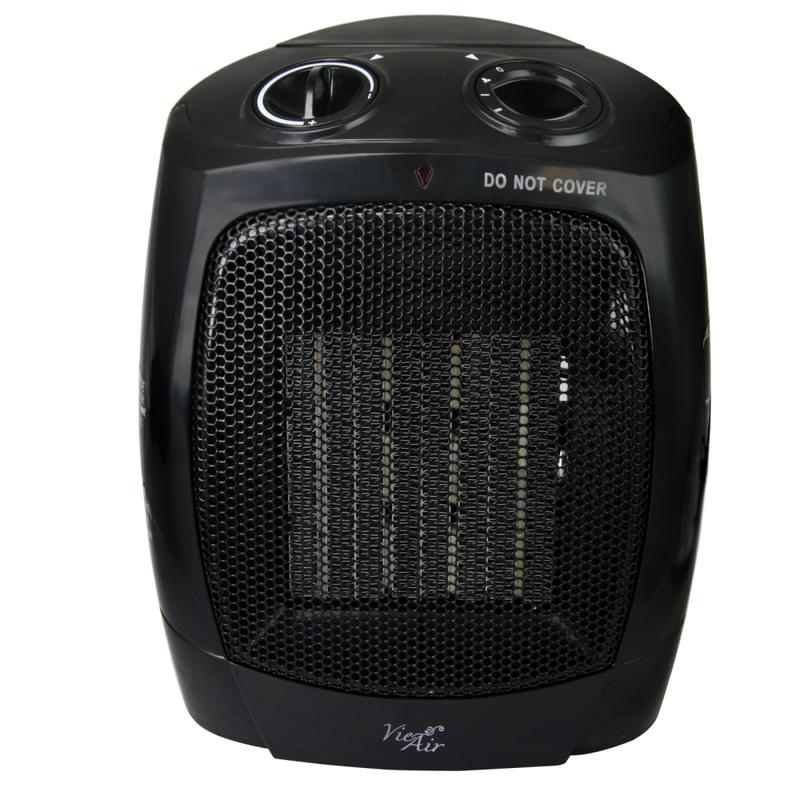 Vie Air 1500-Watt Portable Ceramic Office Heater, 6inH x 7-1/4inW x 9-1/4inD, Black MPN:995100346M