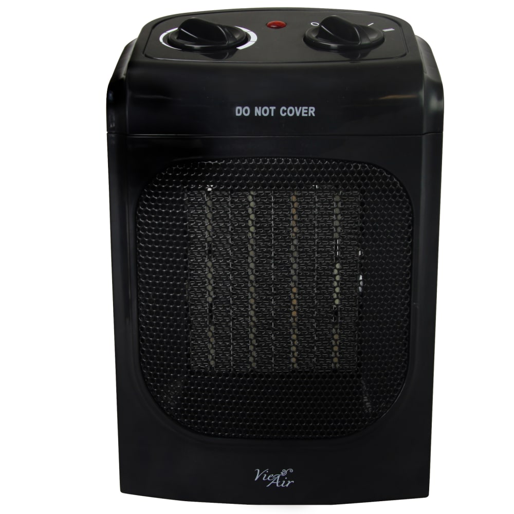 Vie Air 1500W Portable Ceramic Heater, Home, 5-1/4inH x 6-1/2inW x 10inD, Black MPN:995100349M
