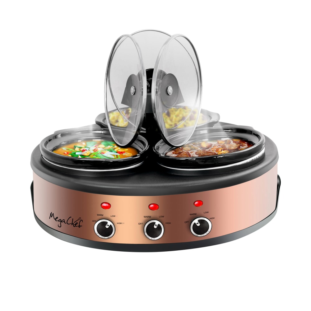 MegaChef 1.5-Quart Slow Cooker, Brushed Copper/Black MPN:995109462M