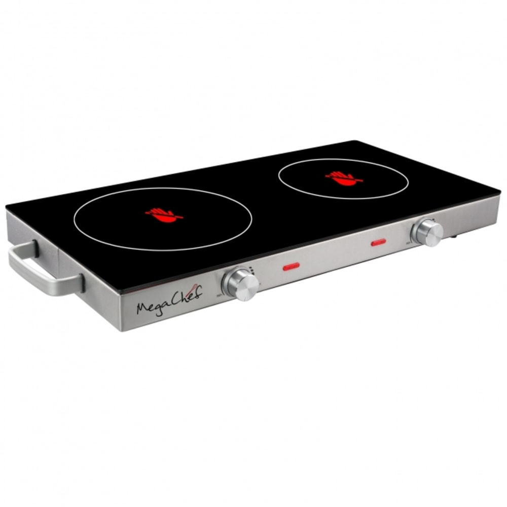 MegaChef Ceramic Infrared Double Electrical Cook Top, Silver MPN:995111970M