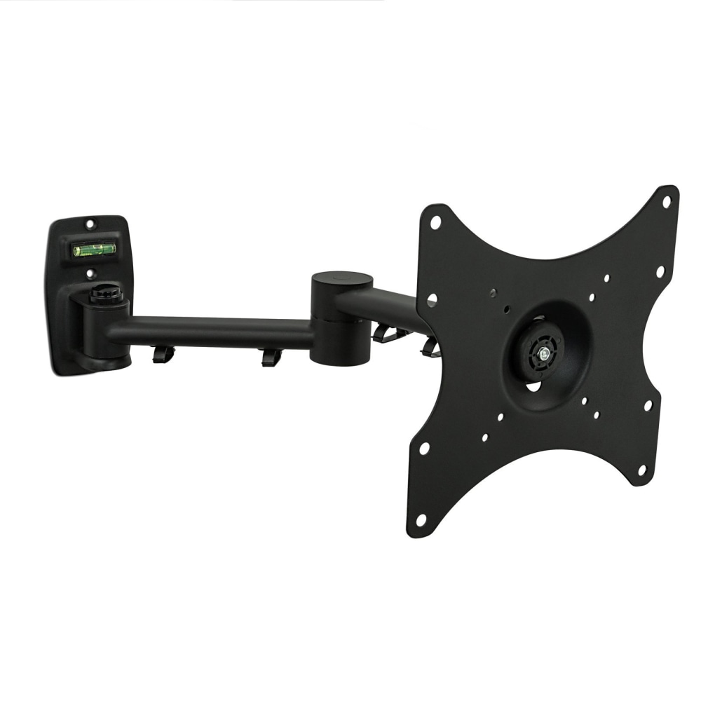 MegaMounts Full Motion Single-Stud Wall Mount With Bubble Level For 17 - 42in Screens, 9inH x 9inW x 18inD, Black MPN:99594977M