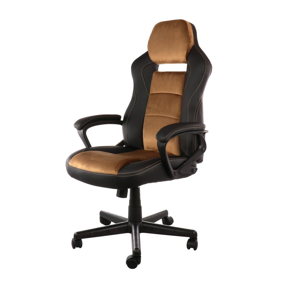 Elama Faux Leather High-Back Adjustable Office Chair, Black/Brown MPN:995120154M