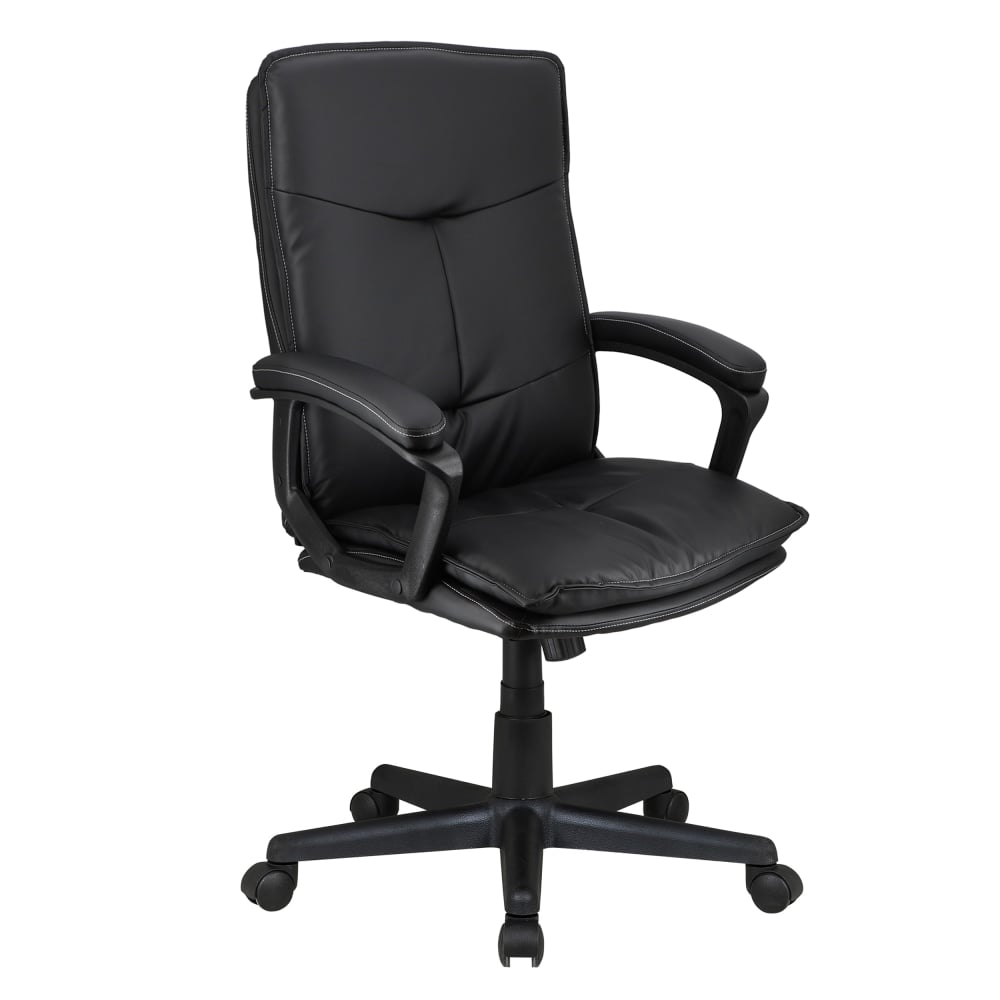 Elama Tufted Faux Leather High-Back Adjustable Office Chair, Black MPN:995120159M