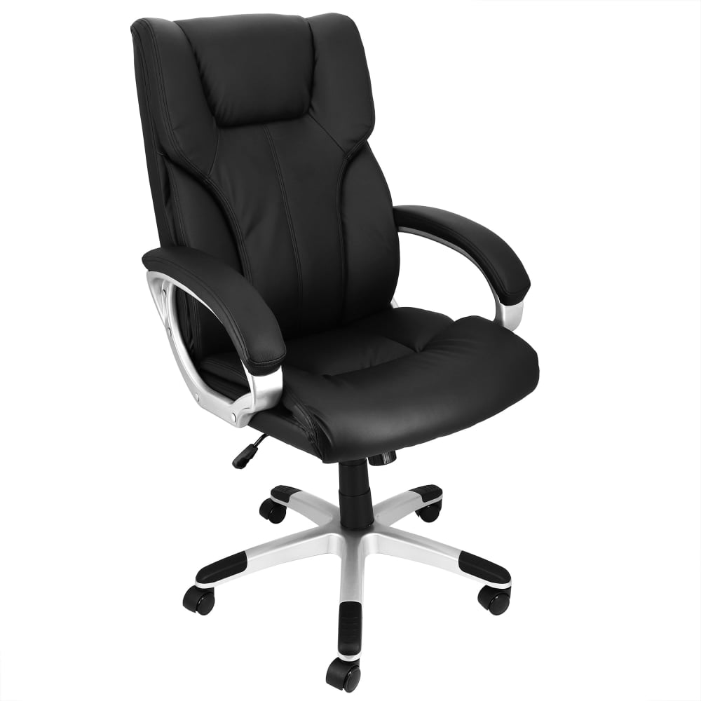 Elama Faux Leather High-Back Adjustable Office Chair, Black/Gray, 995120166M MPN:995120166M