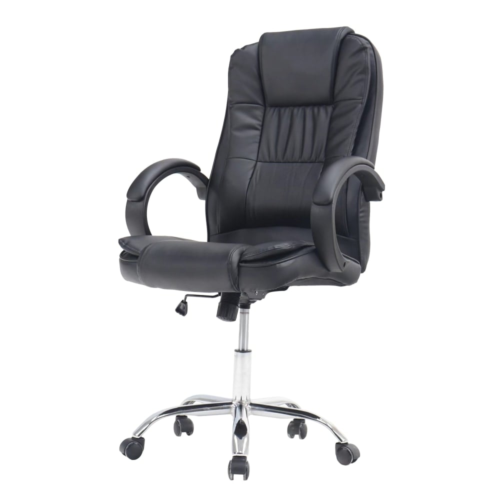 Elama Faux Leather High-Back Adjustable-Height Office Chair, Black MPN:995120180M