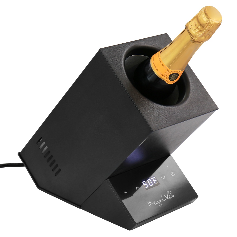 MegaChef Electric Wine Chiller, 9-5/8inH x 5-5/16inW x 10inD, Black MPN:995117413M