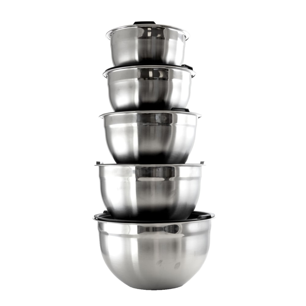 MegaChef 5-Piece Stackable Mixing Bowl Set, Chrome MPN:995111722M