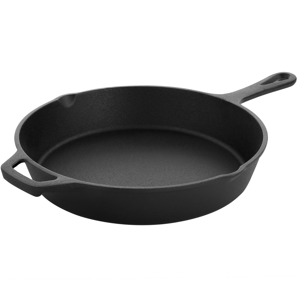 MegaChef 10in Round Pre-Seasoned Cast Iron Frying Pan, Black MPN:995117378M