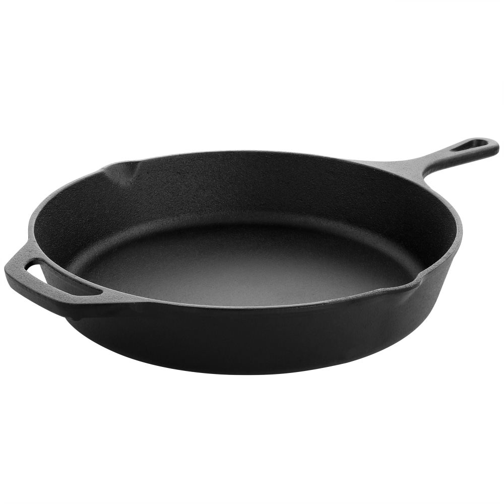 MegaChef 12in Round Pre-Seasoned Cast Iron Frying Pan, Black MPN:995117379M