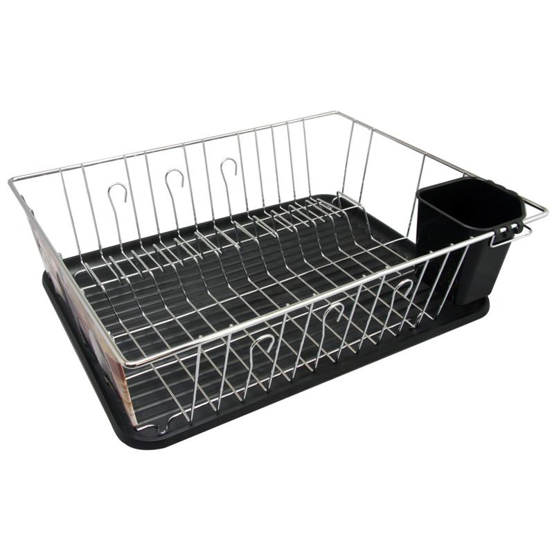 Megachef 16in Counter Top Drying Dish Rack, Black MPN:995112251M