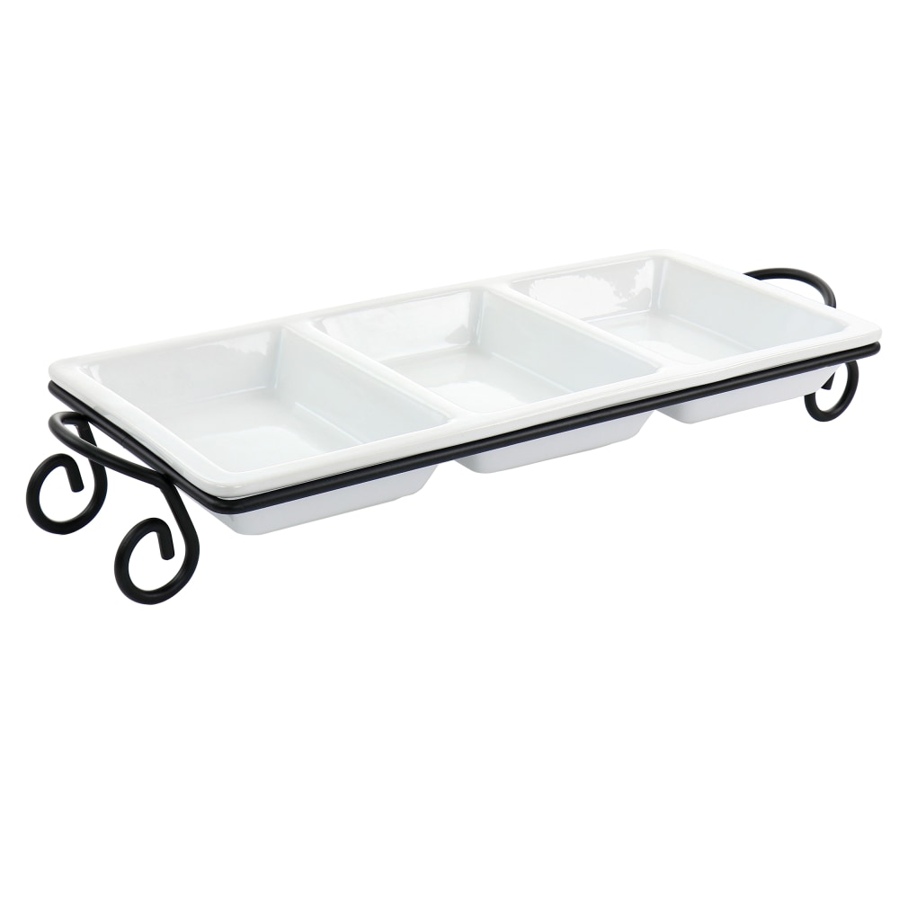 Elama 3-Section Divided Porcelain Serving Tray, White MPN:995115626M