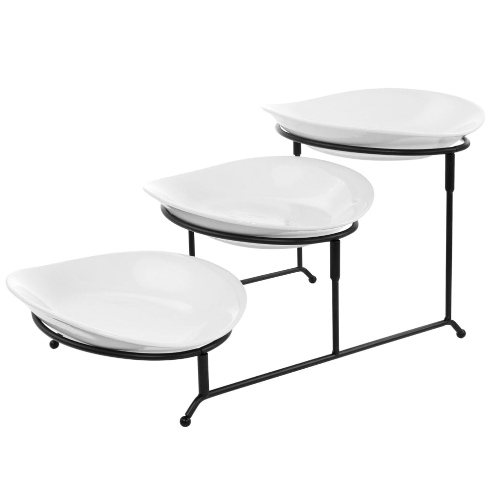 Elama 3-Tier Porcelain Oval Plate Serveware Set, White MPN:995116786M