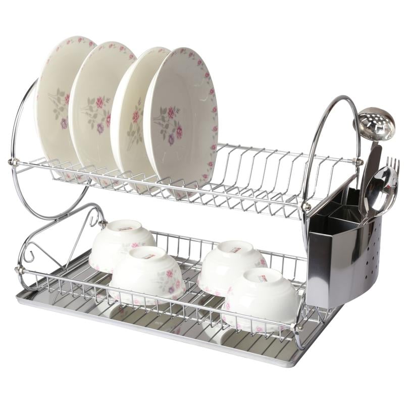 MegaChef 17-1/2in Dish Rack, Silver MPN:99596413M