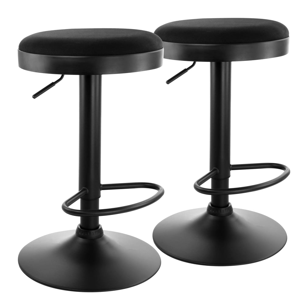 Elama Backless Adjustable Fabric Bar Stools, Black, Set Of 2 Stools MPN:995116707M