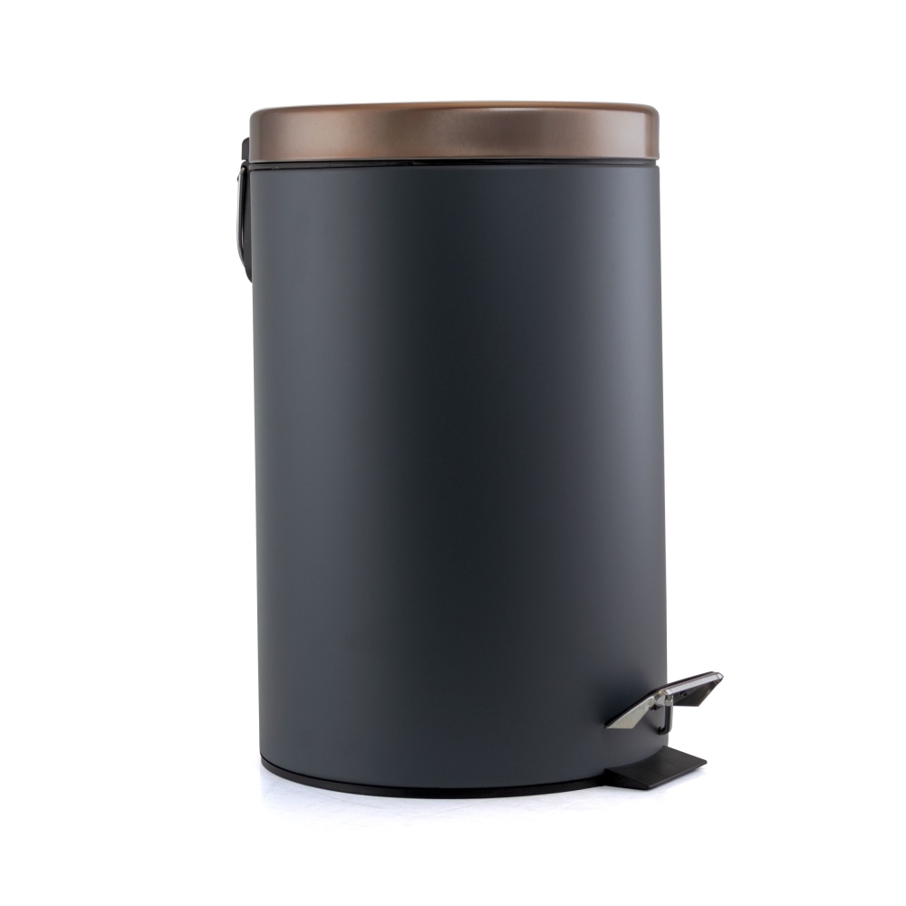 Elama 3 Gallon Stylish Grey and Copper Soft Pedal Office, Kitchen and Bathroom Trash Bin MPN:995111716M