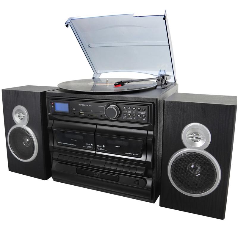 Trexonic 3-Speed Vinyl Turntable Home Stereo System, Black MPN:995104741M