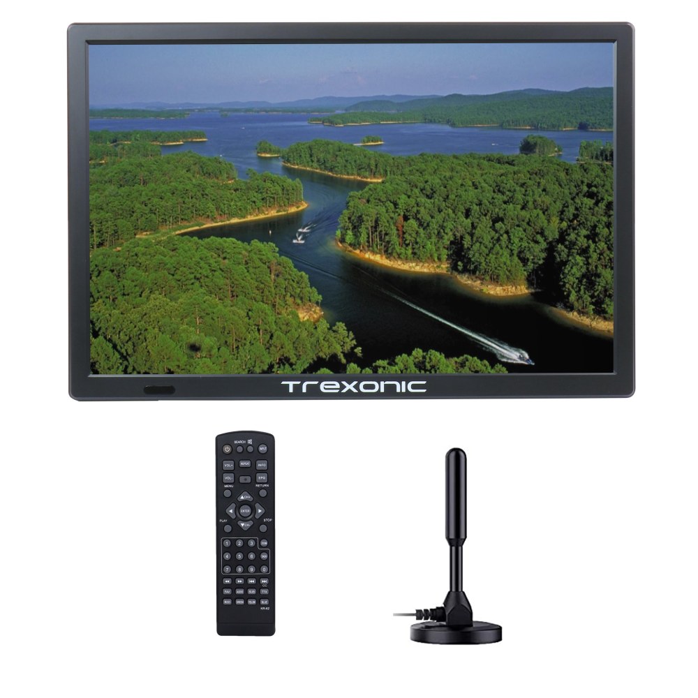 Trexonic Portable Rechargeable 15.4in LED TV, Black MPN:995116546M