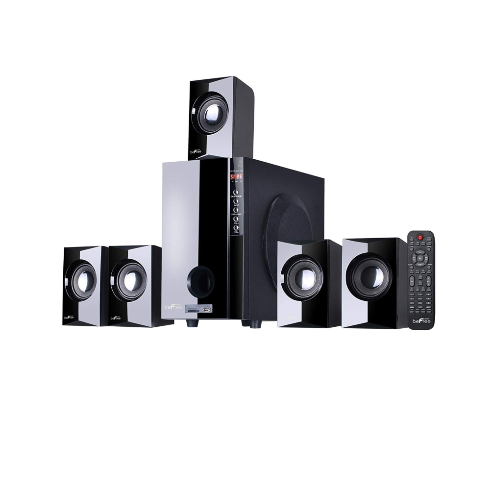 BeFree Sound BFS-430 5.1-Channel Bluetooth Surround Sound Speaker System, 18inH x 22inW x 12-1/2inD, Black, 99595497M MPN:99595497M