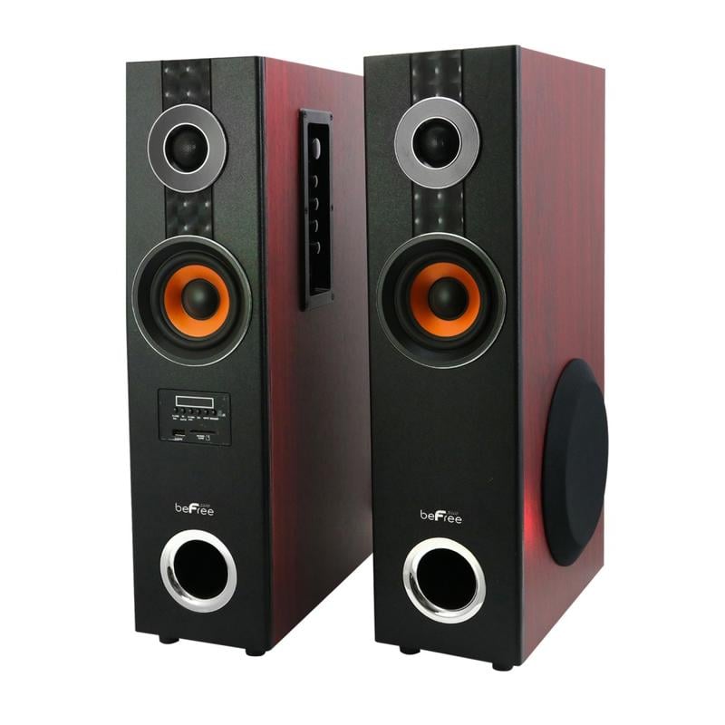 BeFree Sound 2.1 Channel Bluetooth Dual Tower Speakers, Wood MPN:99595511M