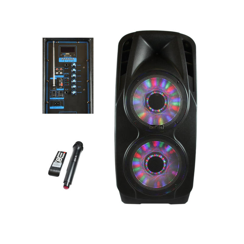 BeFree Sound Double Subwoofer Portable Bluetooth Party PA Speaker, 12-Inch, Black MPN:99595831M