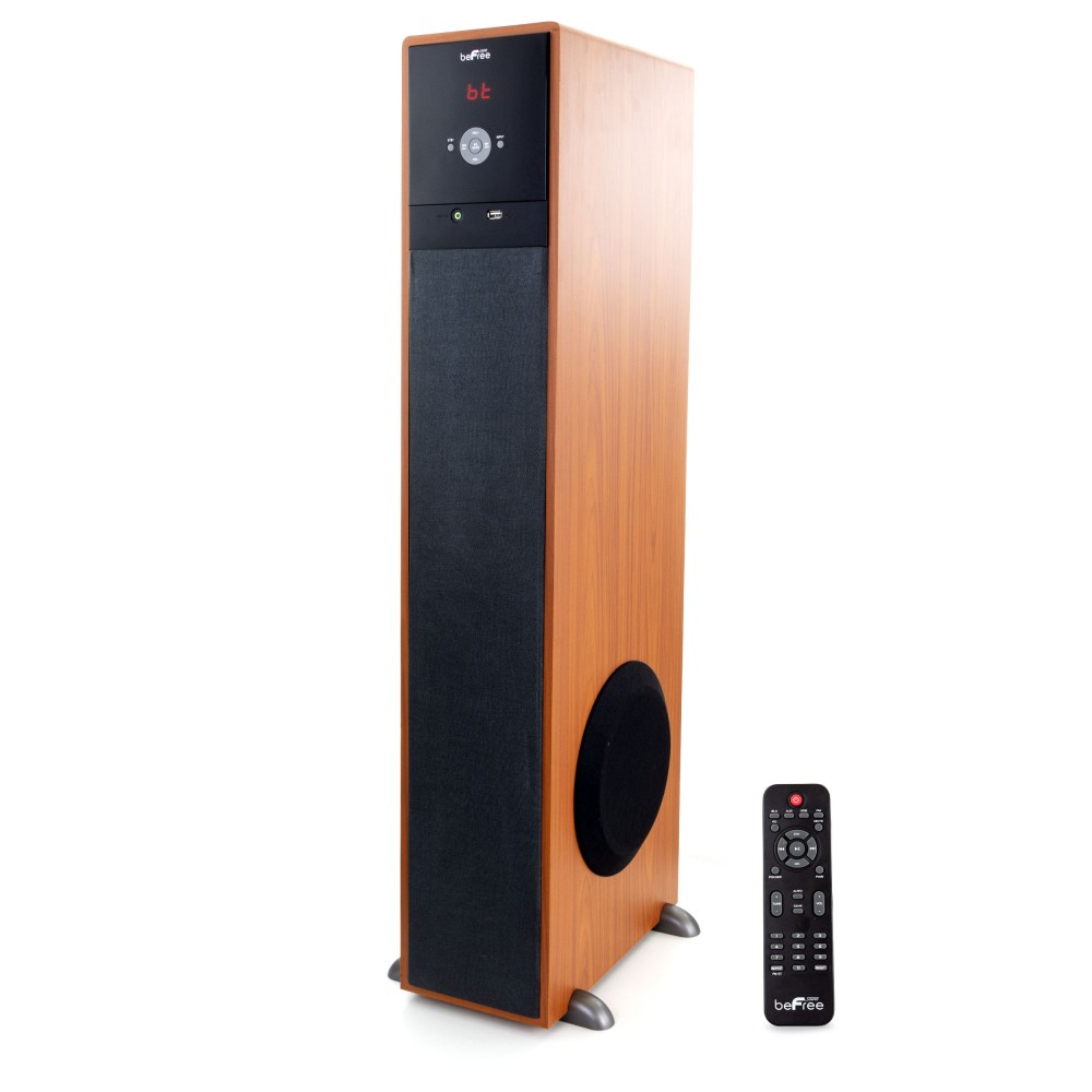 BeFree Sound Bluetooth Tower Speaker, 35-1/2inH x 6-1/2inW x 11-3/4inD, Wood, 99595897M MPN:99595897M