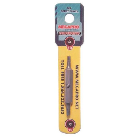 Screwdriver Replacement Bit, Tamperproof MPN:TDT10-15-C-B