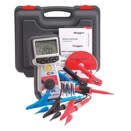 Insulation Tester, 1 mA, LCD, 0 V, Handheld MPN:MIT2500