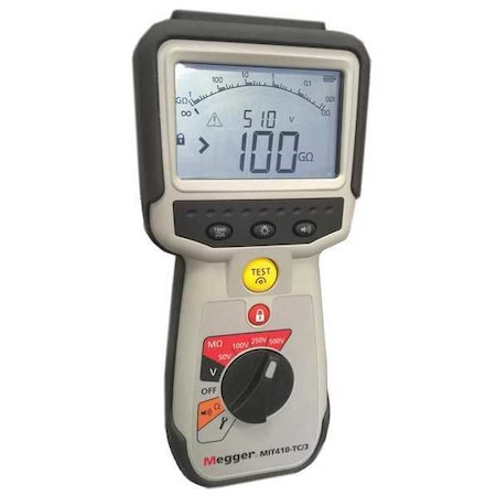 Megohmmeter, 1 mA, LCD w/ Backlight, 10 mV MPN:MIT410-TC/3