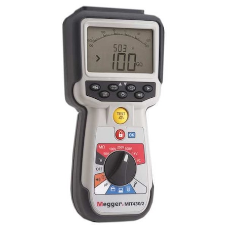 Megohmmeter, 1 mA to 2 mA, 10 mV, Handheld MPN:MIT430/2