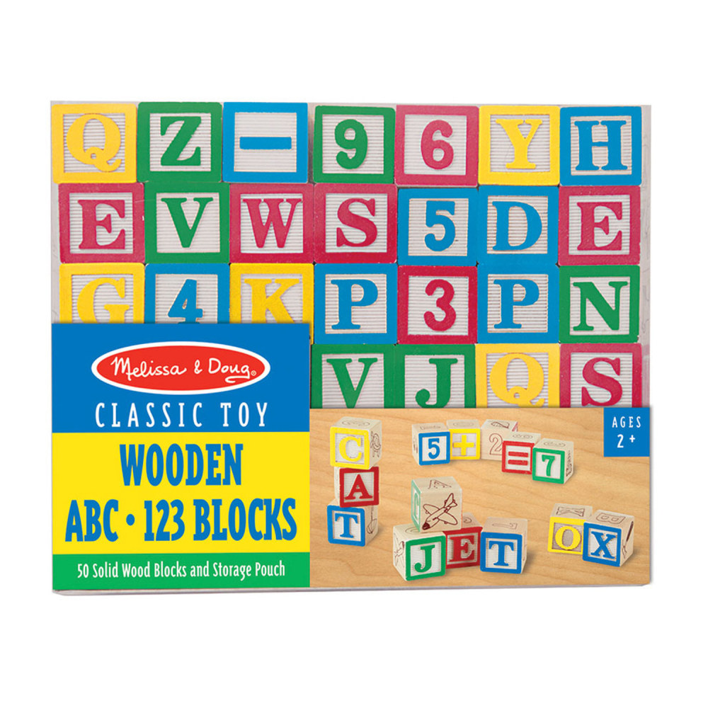 Melissa & Doug Wooden ABC/123 Block Set, 50 Pieces MPN:LCI1900