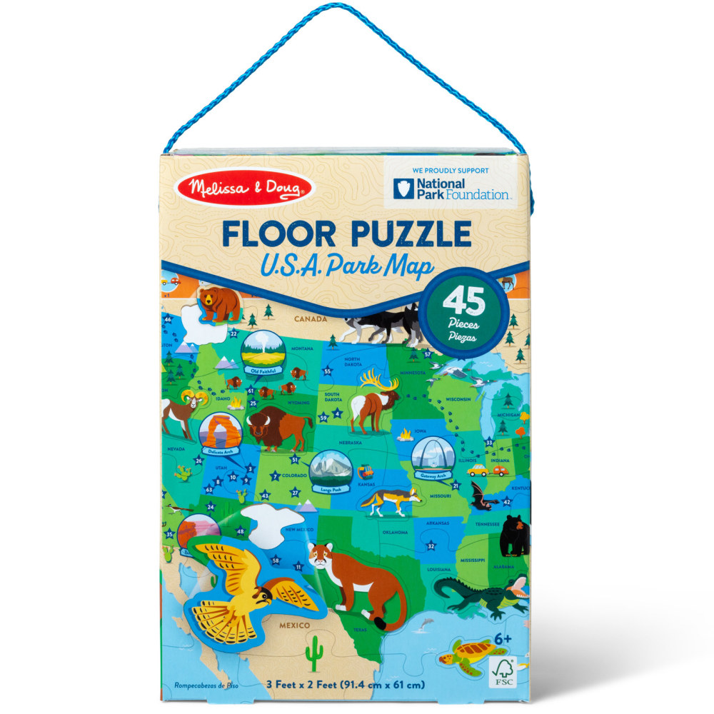 Melissa & Doug National Parks Floor Puzzle U.S.A. Park Map MPN:LCI30914