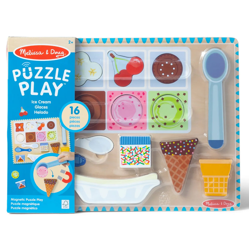 Melissa & Doug Wooden Magnetic Ice Cream Puzzle & Play Set MPN:LCI31006