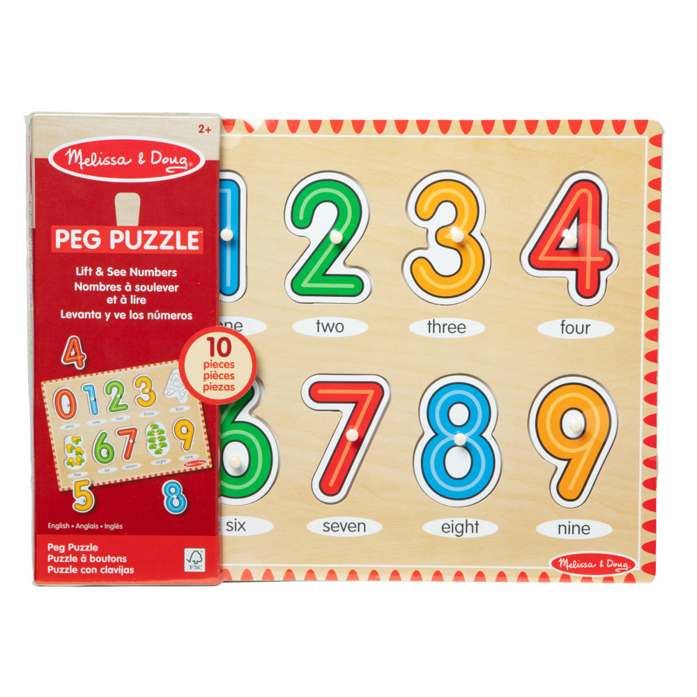 Melissa & Doug See-Inside Numbers Peg Puzzle, 10 Pieces MPN:LCI50161